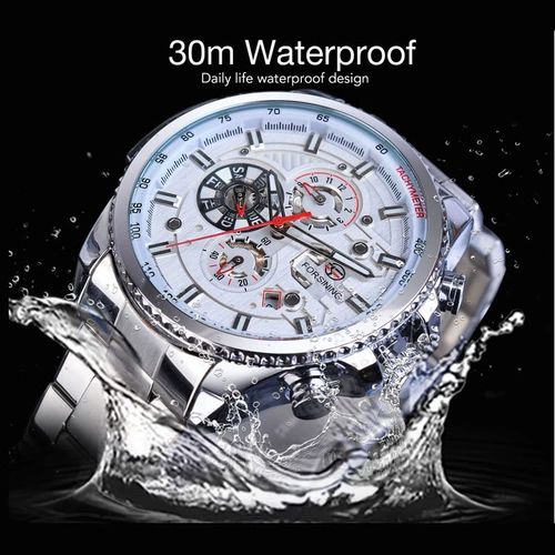 Механические механические часы, водонепроницаемый календарь, полностью автоматический, из натуральной кожи