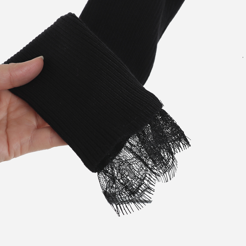 Áo len ren gợi cảm 2018 xuân hè sang trọng áo len ngắn cổ chữ V đen đan áo khoác chống nắng quần áo cardigan áo len cổ lọ