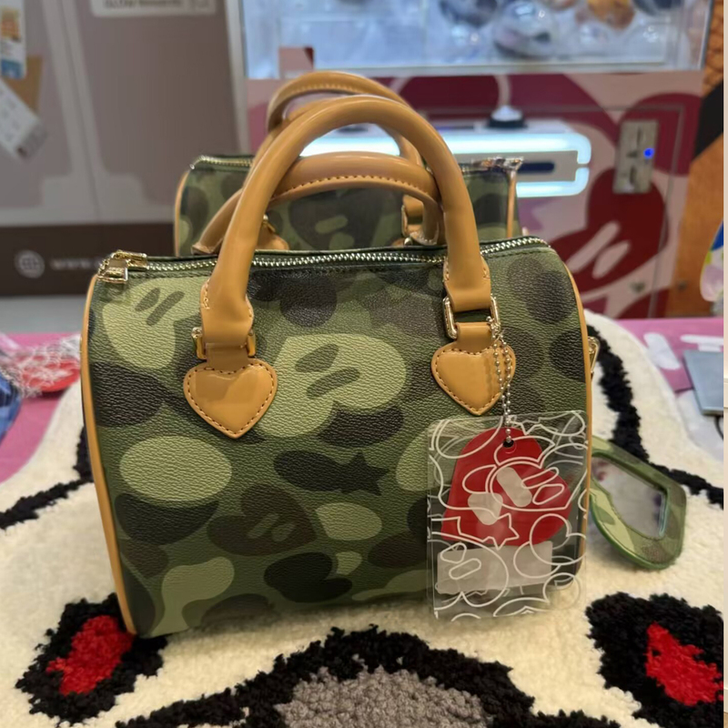 Apee Boston Bag for Women 26 Summer Cartoon Animal All-Over Print Contrasting Color Heart Pattern Green Handbag Crossbody Bag Apee Boston Bag for Women 26 Summer Cartoon Animal All-Over Print Contrasting Color Heart Pattern Green Handbag Crossbody Bag