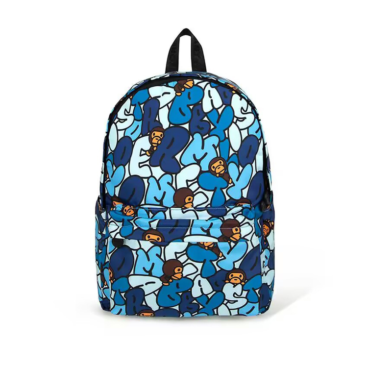 Baby Milo Backpack for Women 26 Summer Large-Capacity School Bag Cartoon Camouflage Monkey Pattern Printed Backpack for Women