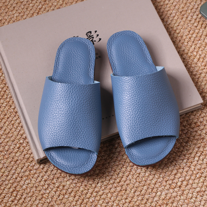 Purely Handmade Cowhide Slippers, High-Quality Home Soft-Soled, Through-Sewn Flat-Soled, Comfortable, Non-Slip Genuine Leather Cowhide Slippers Purely Handmade Cowhide Slippers, High-Quality Home Soft-Soled, Through-Sewn Flat-Soled, Comfortable, Non-Slip Genuine Leather Cowhide Slippers