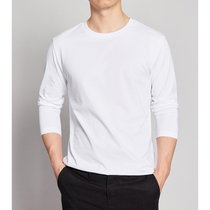 Murmack autumn round neck knit long sleeve T-shirt mens base shirt cotton loose solid color casual dress shirt top