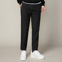 Murmack black trousers mens straight loose autumn and winter ankle-length pants solid color business Joker pants casual pants