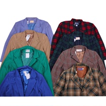 vintage Antique Japanese vintage plaid color woolen suit small incense uniform coat autumn winter C19