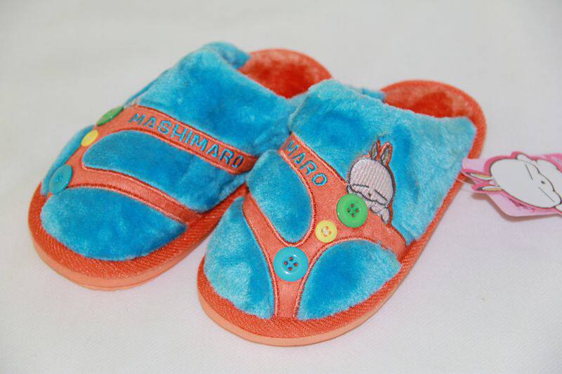 Pantoufles enfants en suède pour hiver - semelle caoutchouc - Ref 1018628 Image 51