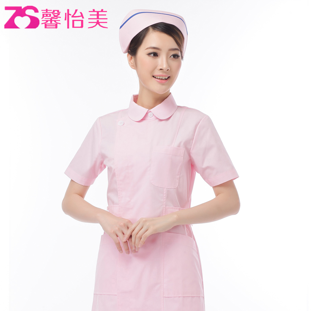Xinyi Meimei Nursing wear Round Neckline Drugstore Beauty Suit Dentist Suit Blue Pink White Doctor Served Short Sleeve Summer Dress