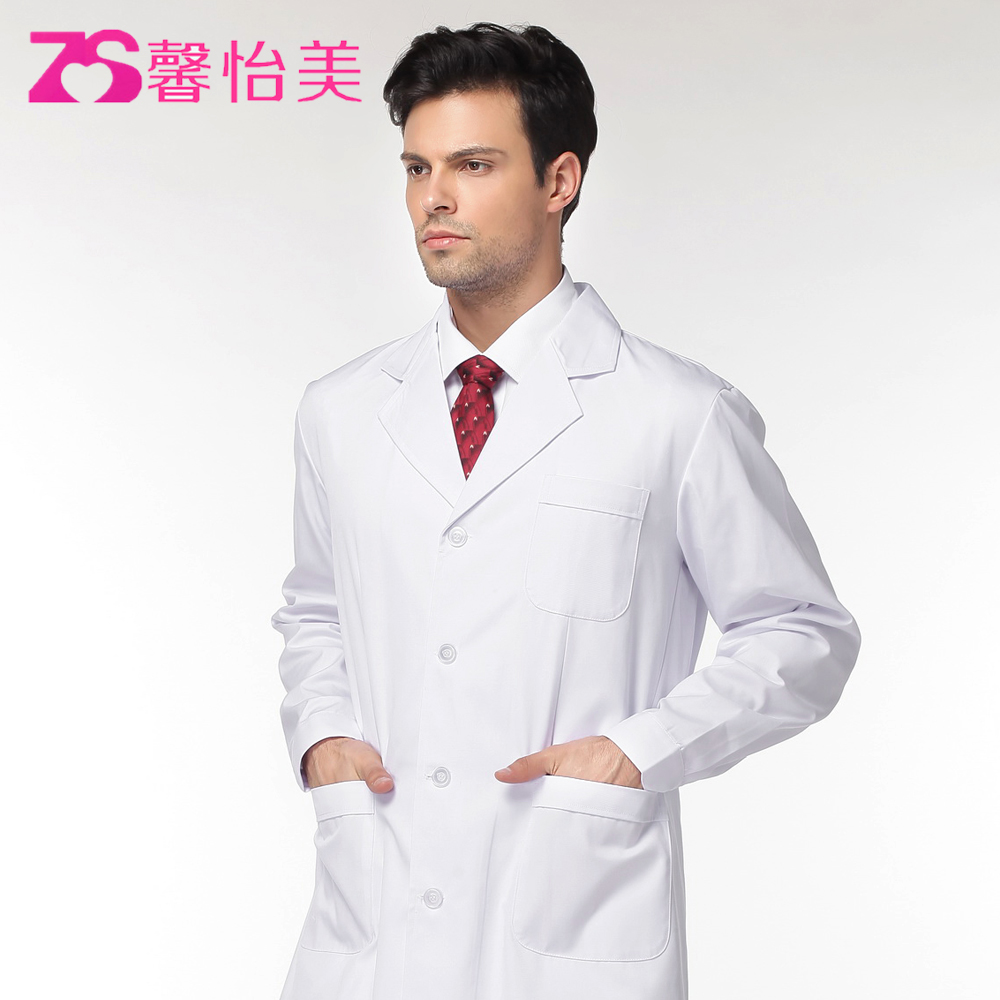 White coat long sleeve male doctor's clothing intern work clothes short sleeve nurse clothing pharmacy beauty laboratory clothing large size