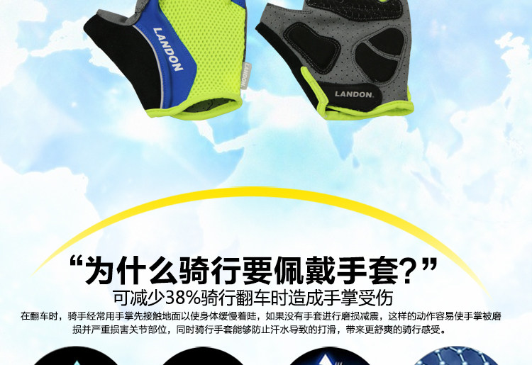 Gants pour vélo mixte LANDON - Ref 2239003 Image 7