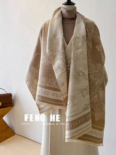 Scarf and Shawl for Women, Autumn and Winter 2024 New Style, Long, Thick, Warm, Light Luxury, High-End, Versatile Neck Scarf