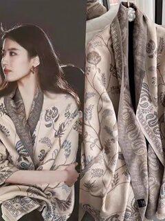 Air-Conditioned Room Shawl for Women, Similar to Liu Yifei's Style, Blanket, Summer 2024 New Model, Scarf, Dual-Use, Stylish and Sophisticated