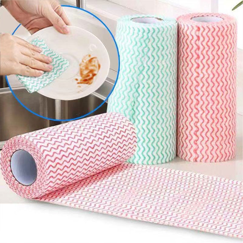 Lazy rag Wet and dry dual-use kitchen non-woven washable cleaning brush dish towel Non-stick oil disposable dish cloth