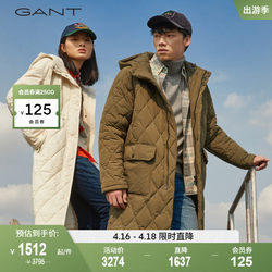 GANT men and women same style couple style fashionable warm hooded mid-length coat cotton jacket 7006182