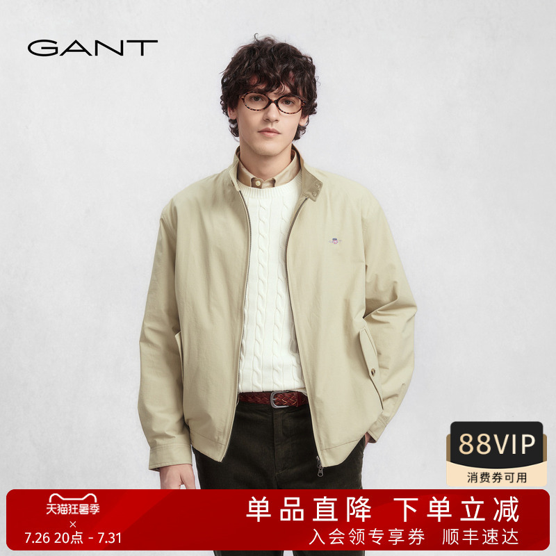Gant/Gant Autumn and Winter New Men's Jacket Retro Old Money Style American Casual Stand-Up Collar Cotton Commuter Jacket Gant/Gant Autumn and Winter New Men's Jacket Retro Old Money Style American Casual Stand-Up Collar Cotton Commuter Jacket