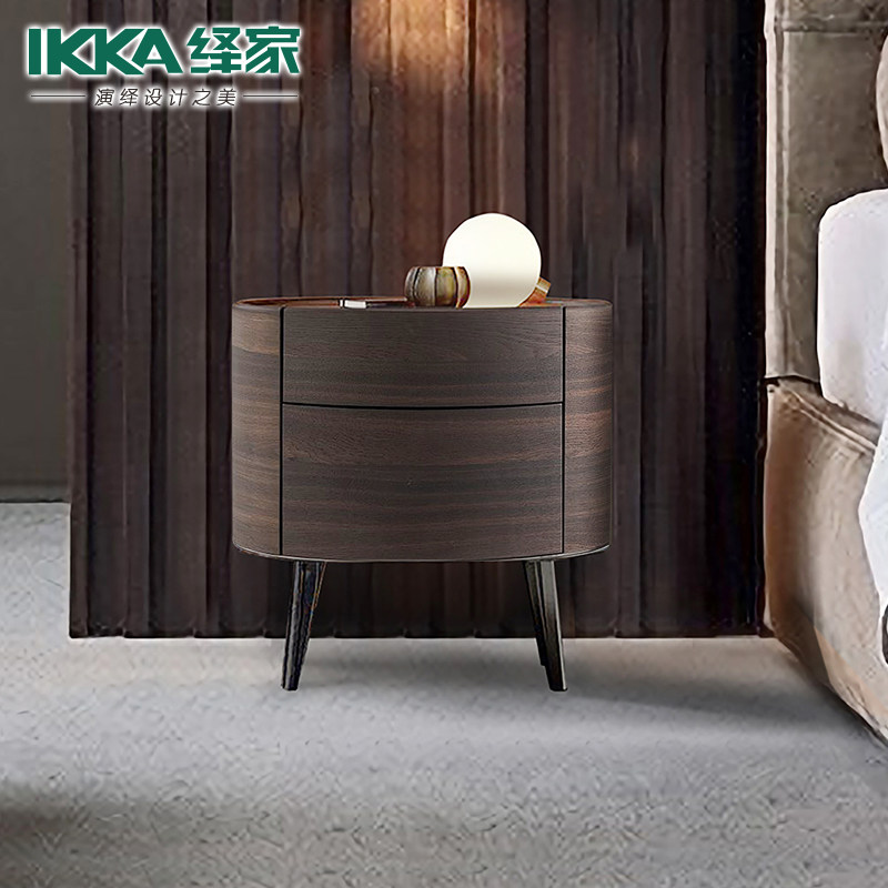 Nordic modern minimalist Italian style bedside table bedroom Italian minimalist bedside cabinet side table two drawers light luxury