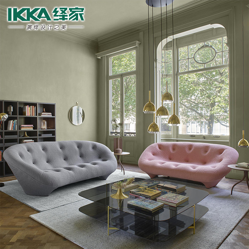 Nordic Lazy Creative Cookie Sofa Simply Modern Curved Sofa Designer Glass Steel Personal Casual Sofa