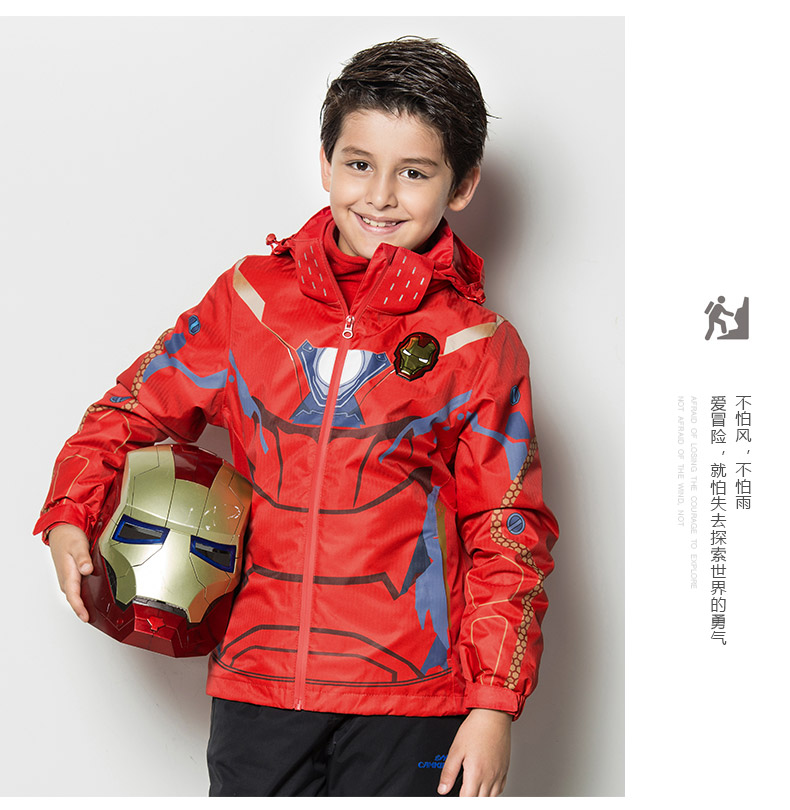 Camkids áo khoác lạc đà nhỏ sắt cậu bé ngoài trời lông cừu ấm áp trong bộ đồ trượt tuyết lớn cậu bé dày áo chống nắng cao cấp trẻ em