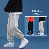 Casual pants men Spring and Autumn loose youth summer Joker leg pants Net red Korean version of the trend handsome ankle-length pants