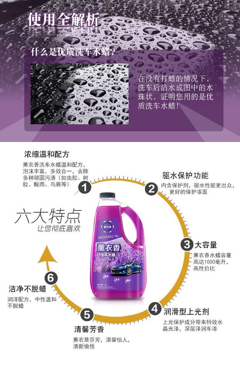 Rửa xe bằng nước lỏng sáp trắng xe mạnh khử trùng tráng men bọt làm sạch chất đặc biệt mịn bột sáp nước cung cấp - Sản phẩm làm sạch xe chổi rửa xe ô tô 360 độ