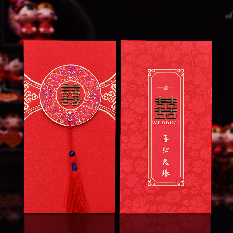 Wedding red packet Wedding red packet retro Chinese style hard thousand yuan red packet Wedding change the size of the red packet blocking the door