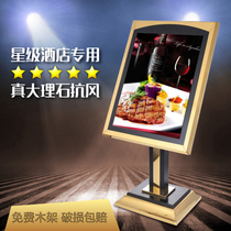 Stainless steel large welcome card lobby sign indoor vertical guide display stand poster recruitment frame anti-wind