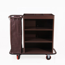 Hotel bilateral caravan service car room unilateral stainless steel paint cleaning collection cloth straw trolley