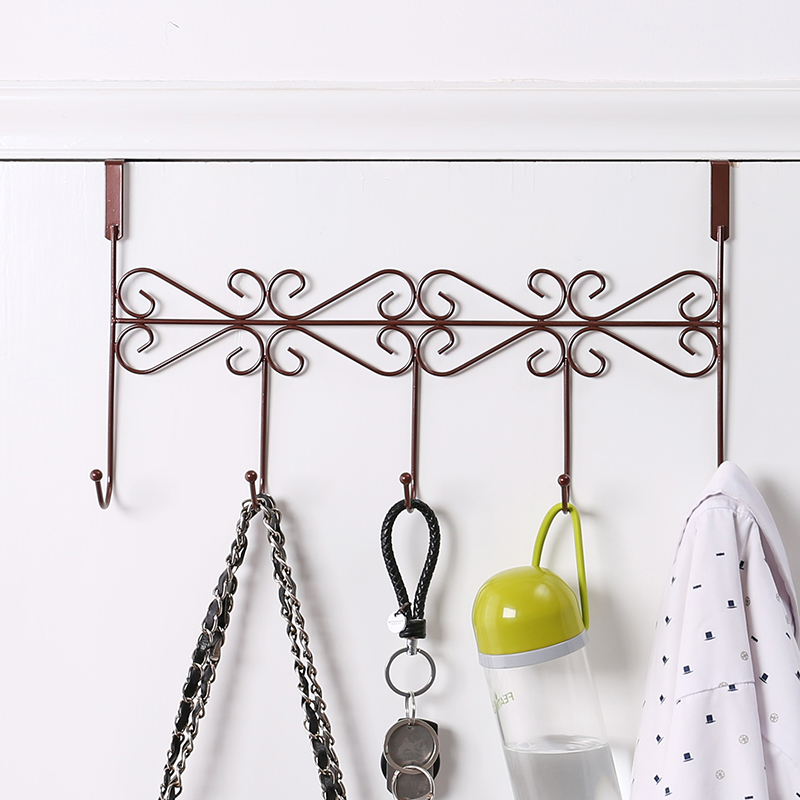 Creative iron art door rear hook No-mark adhesive hook kitchen powerful clothes hanger hanging clothes hook clothes hanging free of nail clothes hanging-Taobao