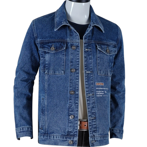 Джинсовая куртка, демисезонное джинсовое термобелье, свободный крой, в корейском стиле