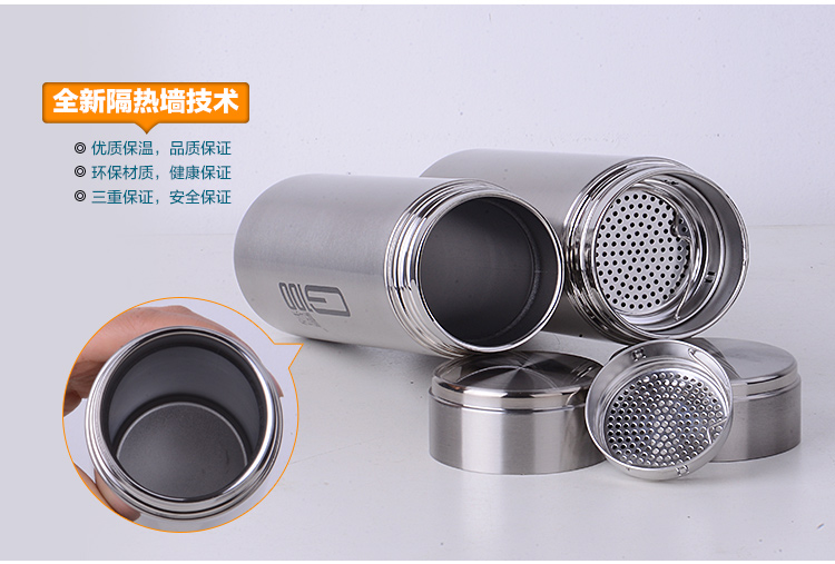 Cốc văn phòng Nữ ly chân không inox nữ có tay cầm lọc nước cốc tùy chỉnh bình nấu nước giữ nhiệt