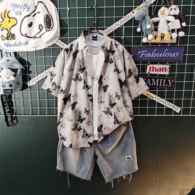 Trendy Floral Shirt for Men, Hong Kong Style, Summer Thin Style, Hong Kong Fashion Brand, Floral Beach Shirt Set, Trendy Outfit Set
