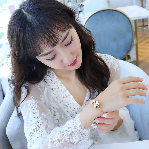 Корейский свежий браслет на солнечной энергии, золотой аксессуар из нержавеющей стали, 18 карат, розовое золото