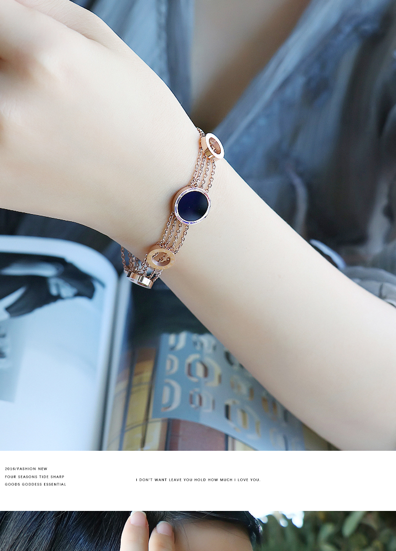 Net red 闺 mật ong titanium thép 18 K rose gold bracelet nữ Hàn Quốc phiên bản của đồ trang sức cá tính đơn giản sinh viên Sen đồ trang sức phổ biến