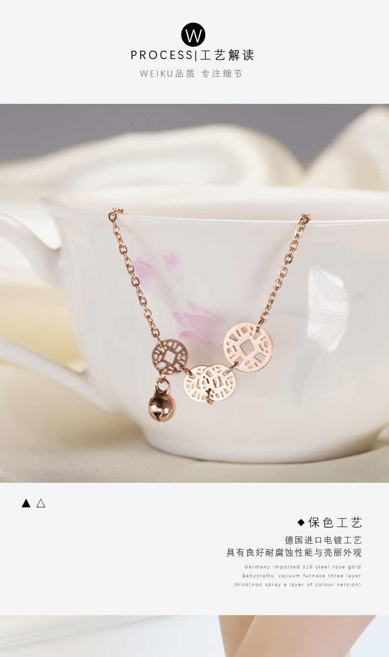 Chỉ mát mẻ vòng đeo tay vàng hồng 18K vàng Hàn Quốc nữ Nhật Bản và Hàn Quốc của sinh viên retro cá tính đơn giản với trang sức thời trang lắc chân bạch kim
