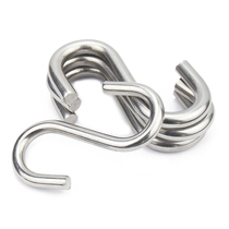 304 stainless steel bright S hook kitchen crossbar S-shaped solid metal coat and hat bathroom door coat and hat S hook