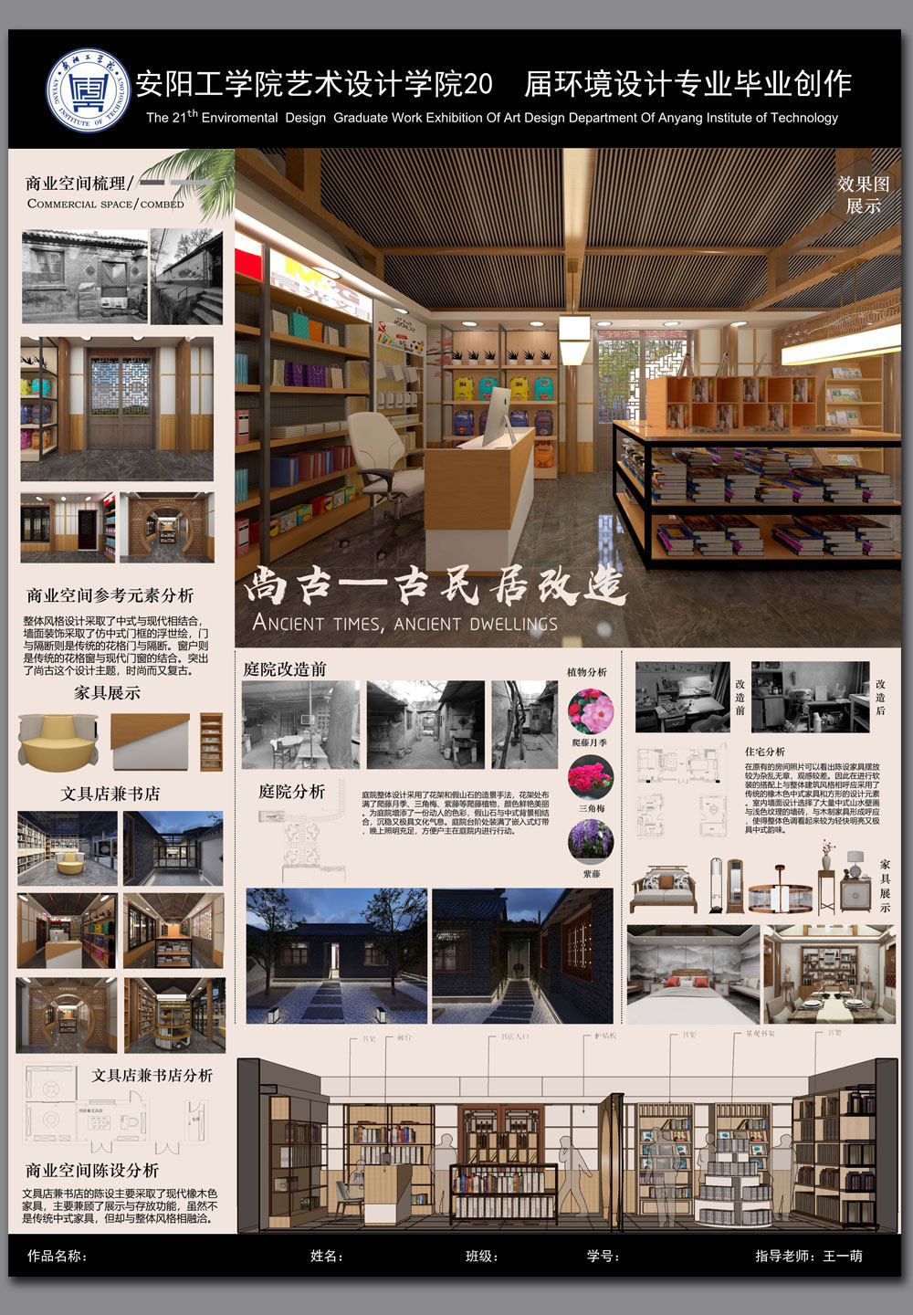 民宿设计建筑乡村室内改造分析图素材PSD排版模板别墅庭院PS展板