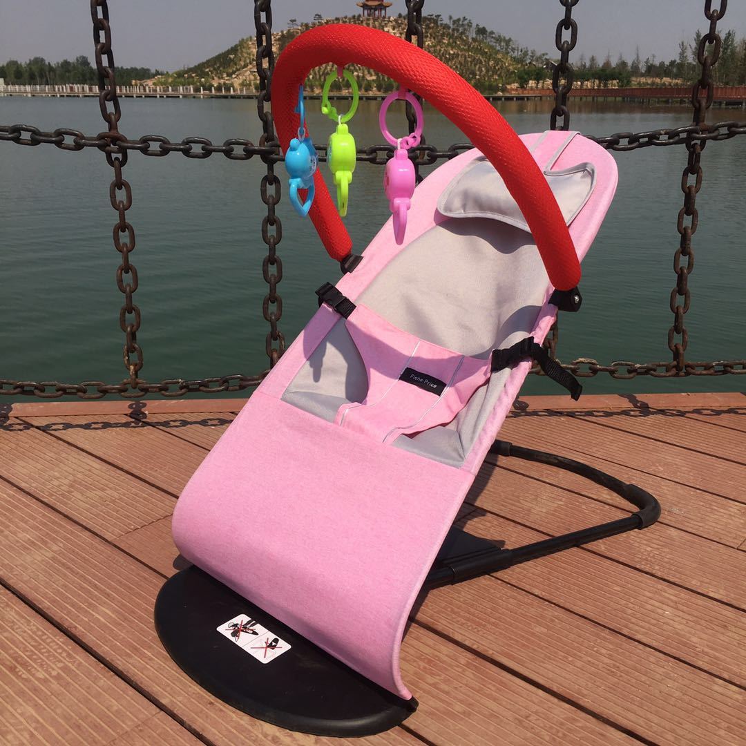 Baby rocking chair with toy mosquito net Recliner Coax baby artifact Soothe coax sleep coax baby Children folding cradle