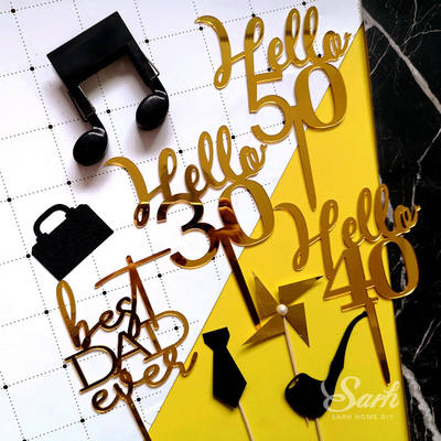 Hello 30 40 50 Acrylic birthday cake Insert Card for approaching 30 wedding Party decoration