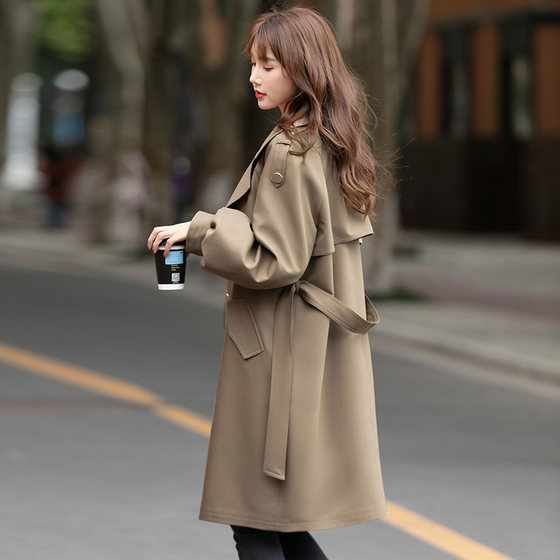 Windbreaker women's mid-length small person 2024 new spring and autumn casual loose Korean style temperament coat jacket for women