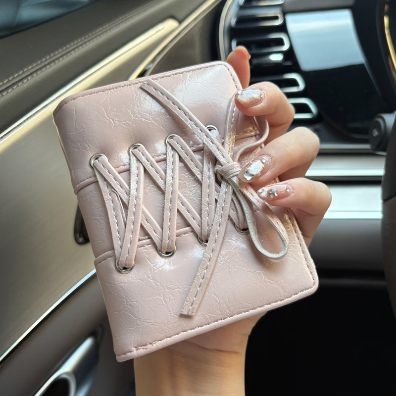 Strap Bow Zipper Y2K Leather ins Hot-Selling Miu Style Large-Capacity Women's Wallet Korean Style Simple