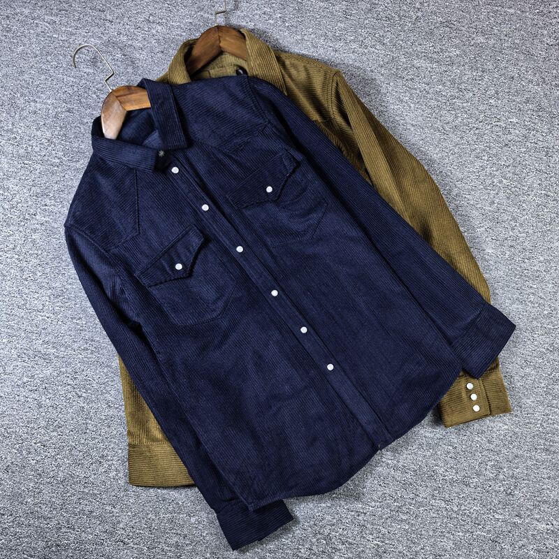 Corduroy Snap-Button Shirt, Vintage Western Pocket Floral Gem Snap-Button Heavy Pocket Shirt Jacket Corduroy Snap-Button Shirt, Vintage Western Pocket Floral Gem Snap-Button Heavy Pocket Shirt Jacket