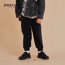 RBIGX Rebbik Childrens Clothing Fall New Trend Design Sense Street 100 Hitch Casual Children Splicing Sports Pants
