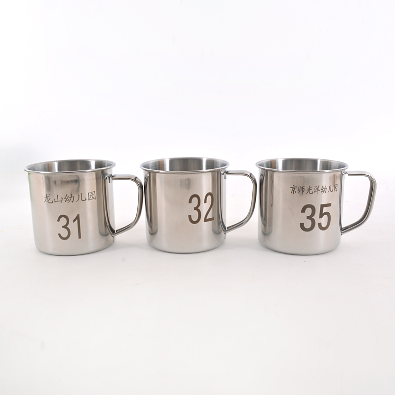 Kindergarten customized pattern water glass anti-fall stainless steel cup capacity 210 ml Size 7 * 7 5cm inner diameter Baby-Taobao