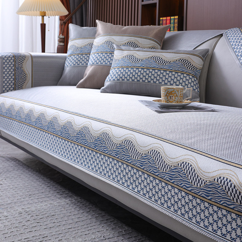 Ice-silk sofa cushion Summer summer models Anti-slip mat cushion Cushions All Season Universal Light Lavish Wind Leather Sofa Cover