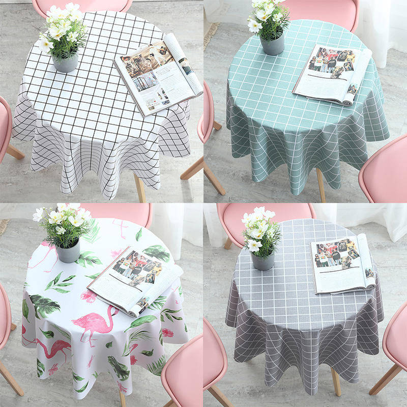 Round table tablecloth Waterproof and oil-proof wash-in and anti-hot small round table round household pvc table cloth Plastic coffee table tablecloth