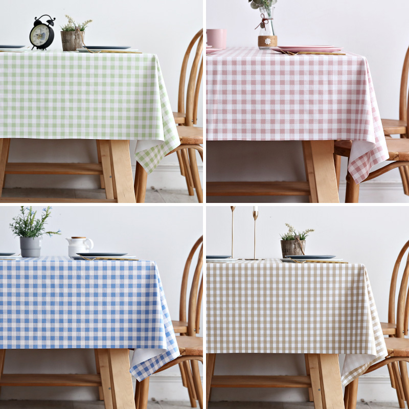 Girl heart tablecloth lattice waterproof oilproof washout coffee table desk PVC plastic dining table mat Nordic ins students