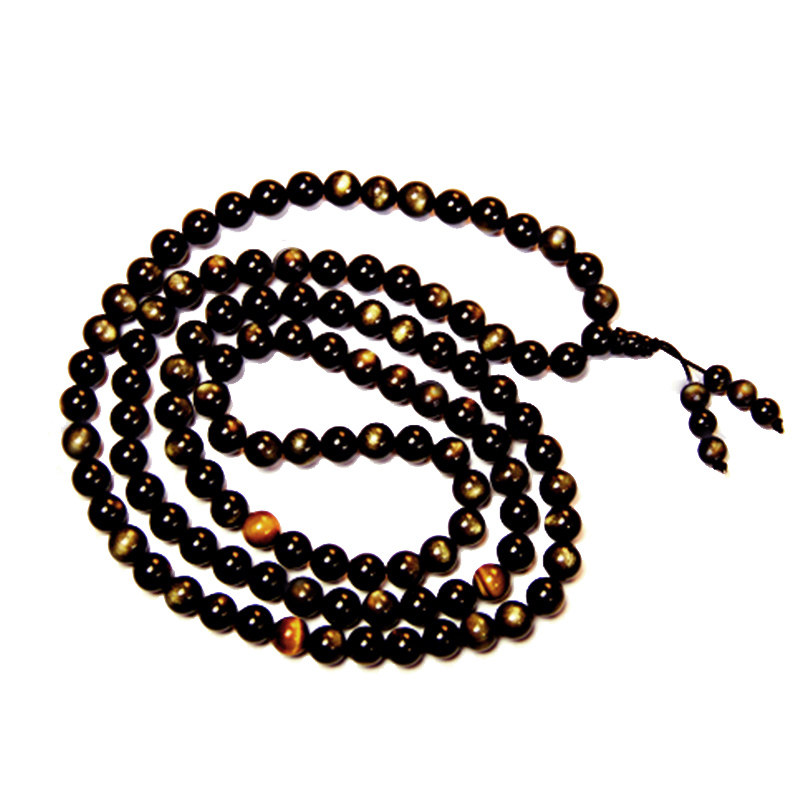 Collection class double gold eye natural gold dazzling 108 Buddha beads handmade with black crystal male and female birthday present