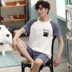 Bộ đồ ngủ Mens Summer bông Shorts Home Mang Thin Summer Casual Kích Loose có thể mặc một bộ đồ. 