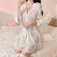 200 pounds plus size women's clothes fat sister mm ພາກຮຽນ spring and summer ice silk shirt nightgown sexy lace pajamas nightgown home clothes