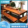 Okan big board solid wood wood tea table Tea table Walnut dining table Bahua Ebony desk Office boss table