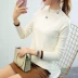 Áo len cổ lọ chạm đáy áo sơ mi nữ tay dài tay áo len ngắn mùa thu đông mẫu áo len đẹp 2021 Vòng cổ áo len