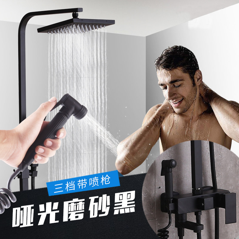 Bathroom Shower shower head kit All copper European-style tap antique bathroom black bath shower shower shower shower nozzle